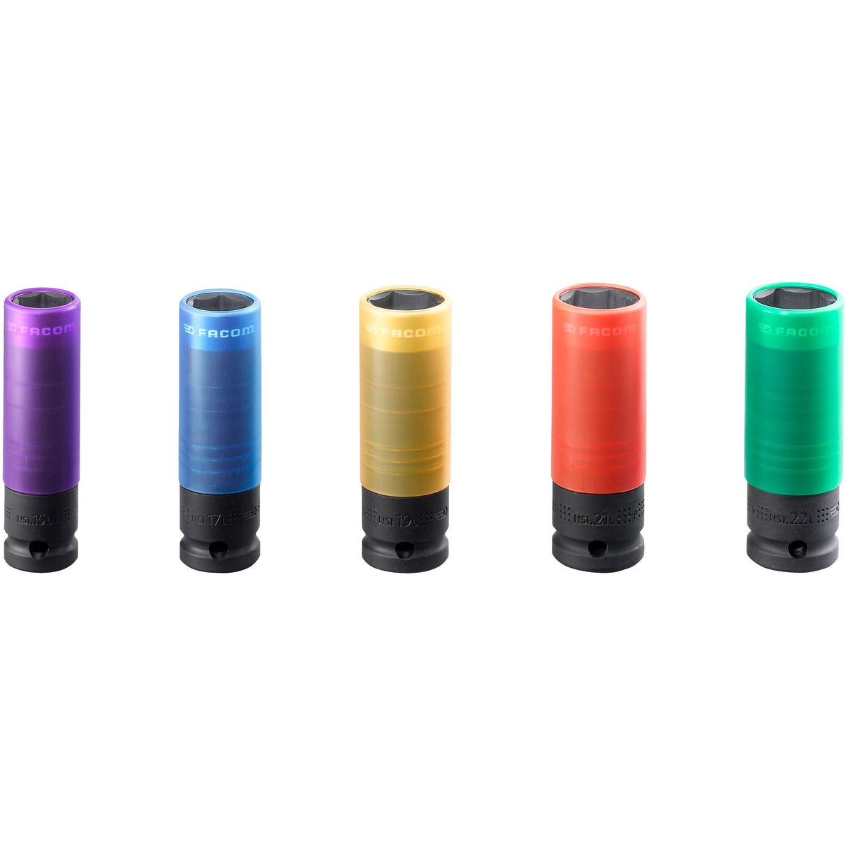 15mm to 22mm 1/2 in. Drive Reinforced Long Impact Socket Set (5 pc.)