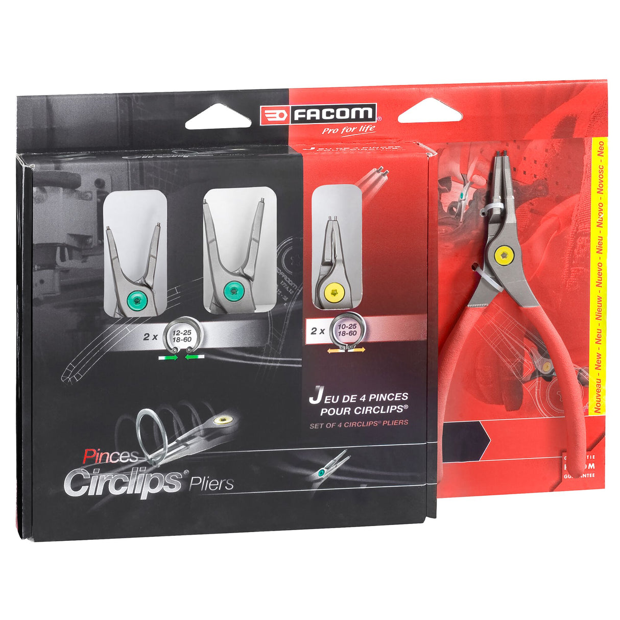 10-60 mm Straight Nose Circlips® Pliers Set (4 pc.)