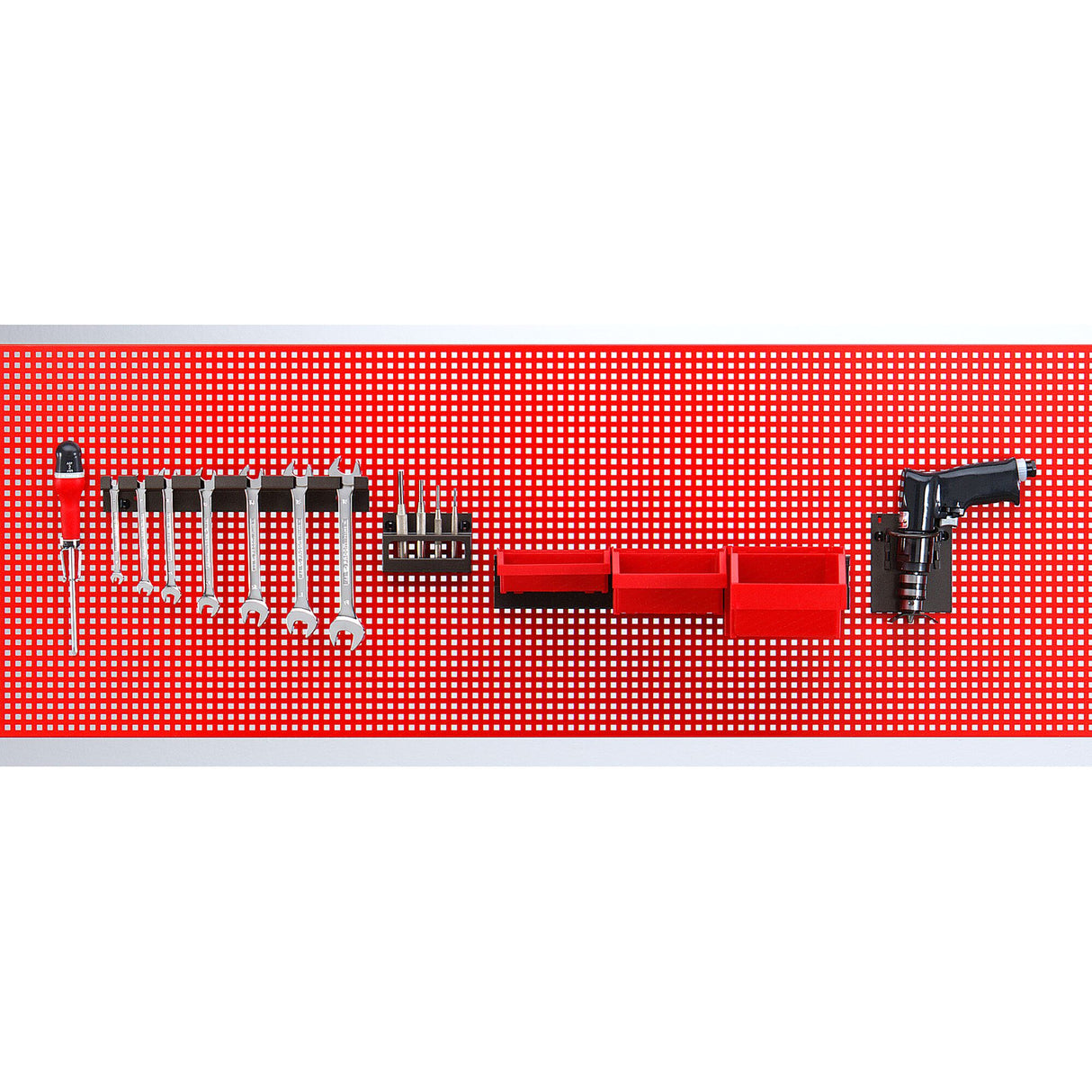 444 X 1665 mm vertical perforated hook panel red