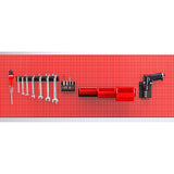 444 X 1665 mm vertical perforated hook panel red