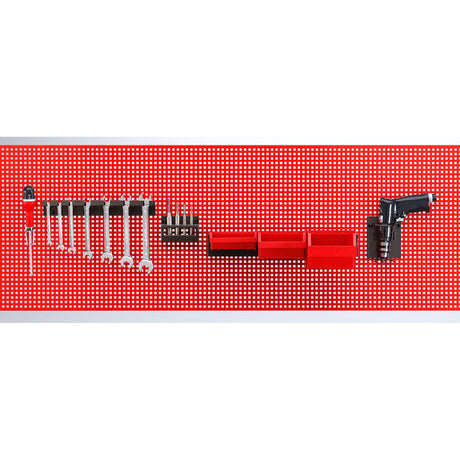 444 X 1665 mm vertical perforated hook panel red