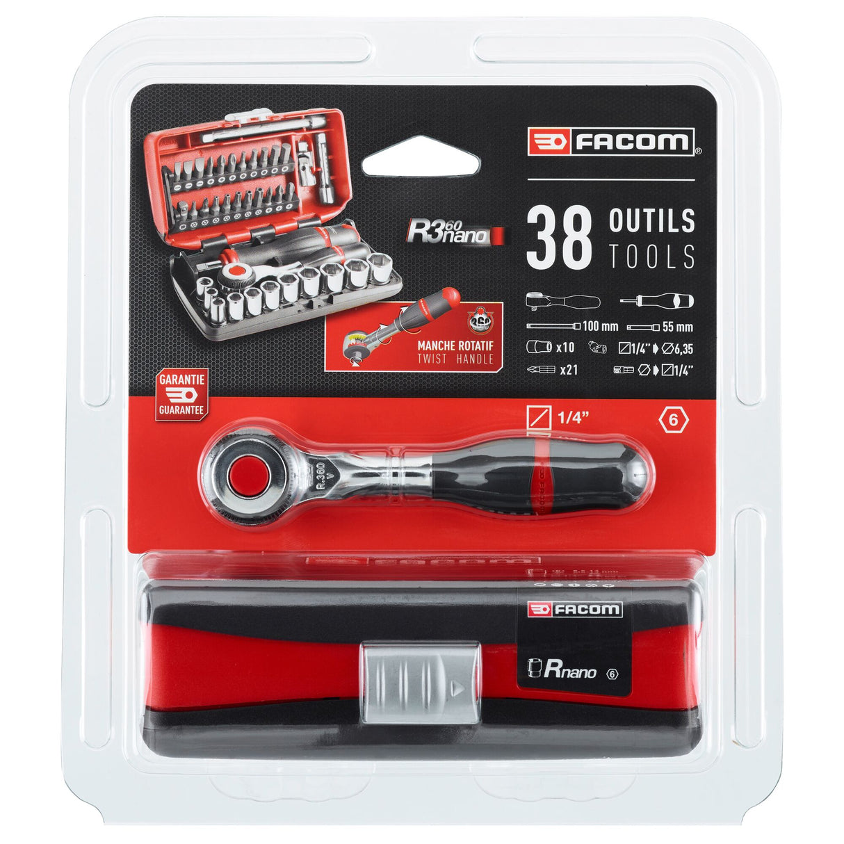 1/4 in. NANO Twist Handle Ratchet & Socket Set (38 pc.)
