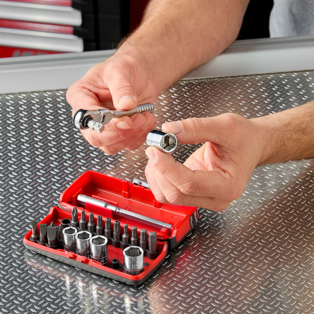- OGV® GRIP coffret PICO serrage 1/4" avec cliquet compact flex