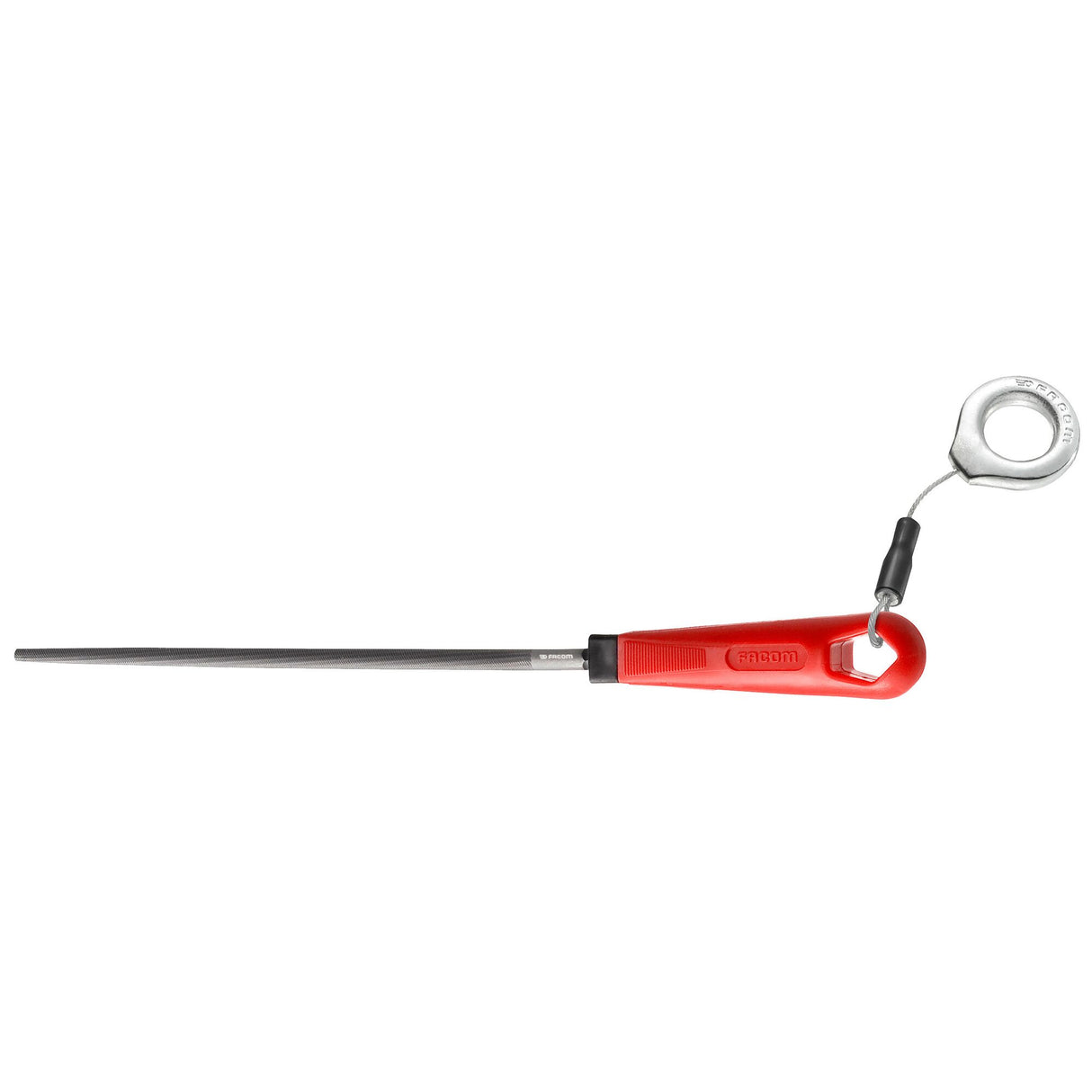 Half-soft round flat file with grip 200 mm Safety Lock System