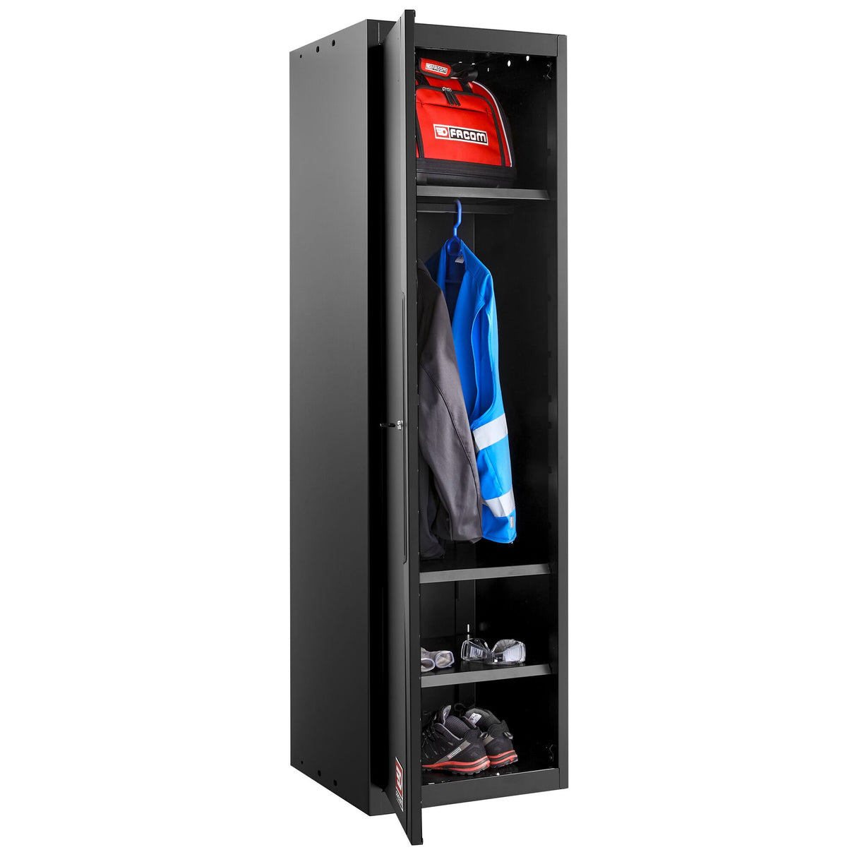 RWS2 - 500mm Tall Locker, 1 Door, Black
