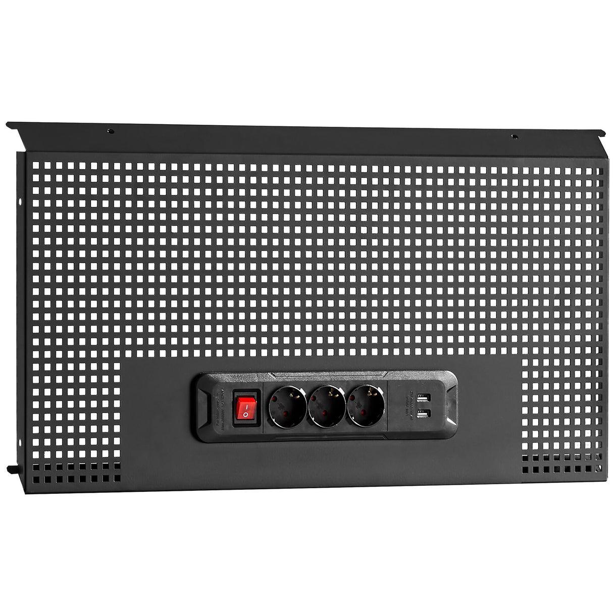 RWS2.0 - Half High Pegboard Power Strip With USB, Black