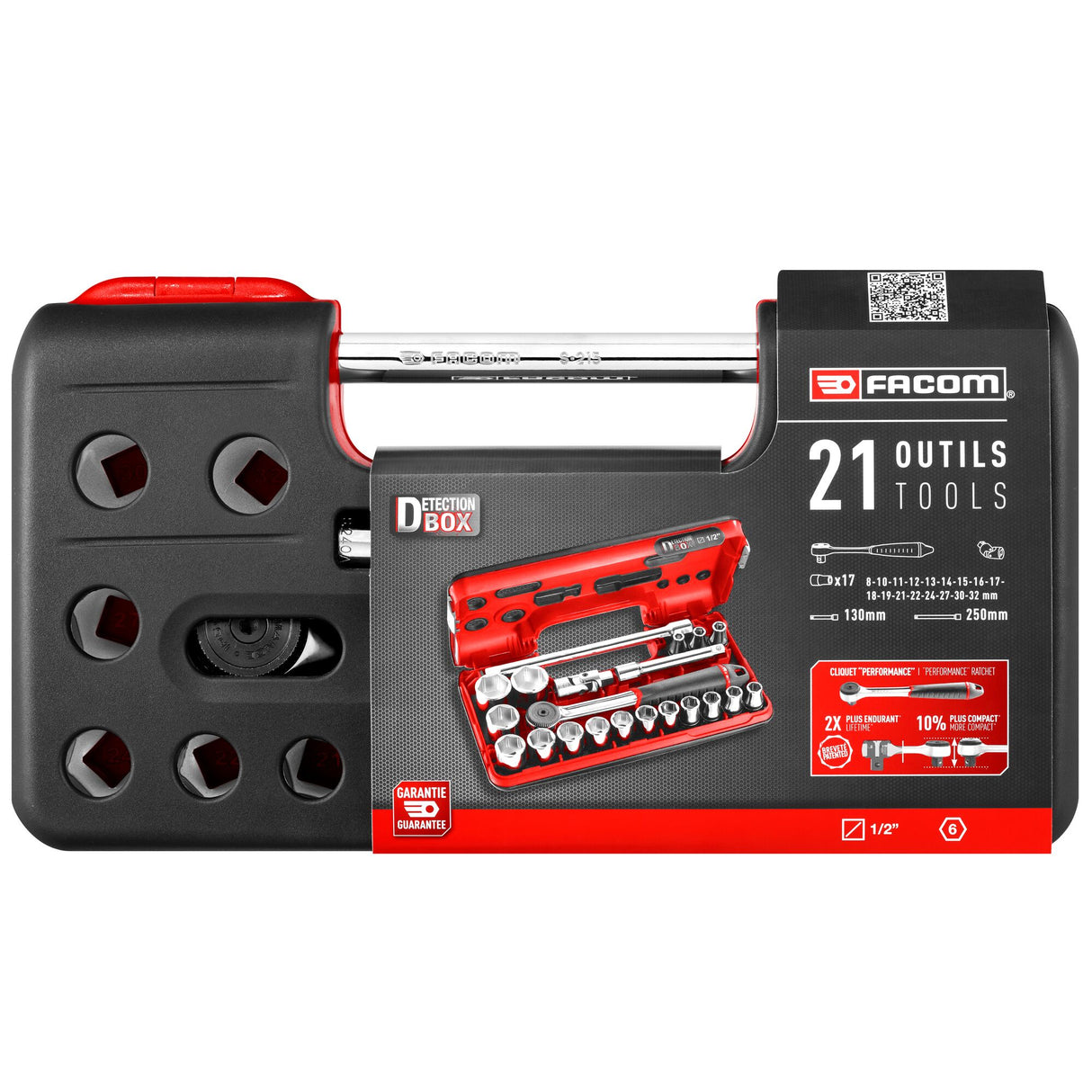 1/2 in. DBOX Performance Round Head Ratchet & Socket Set (21 pc.)