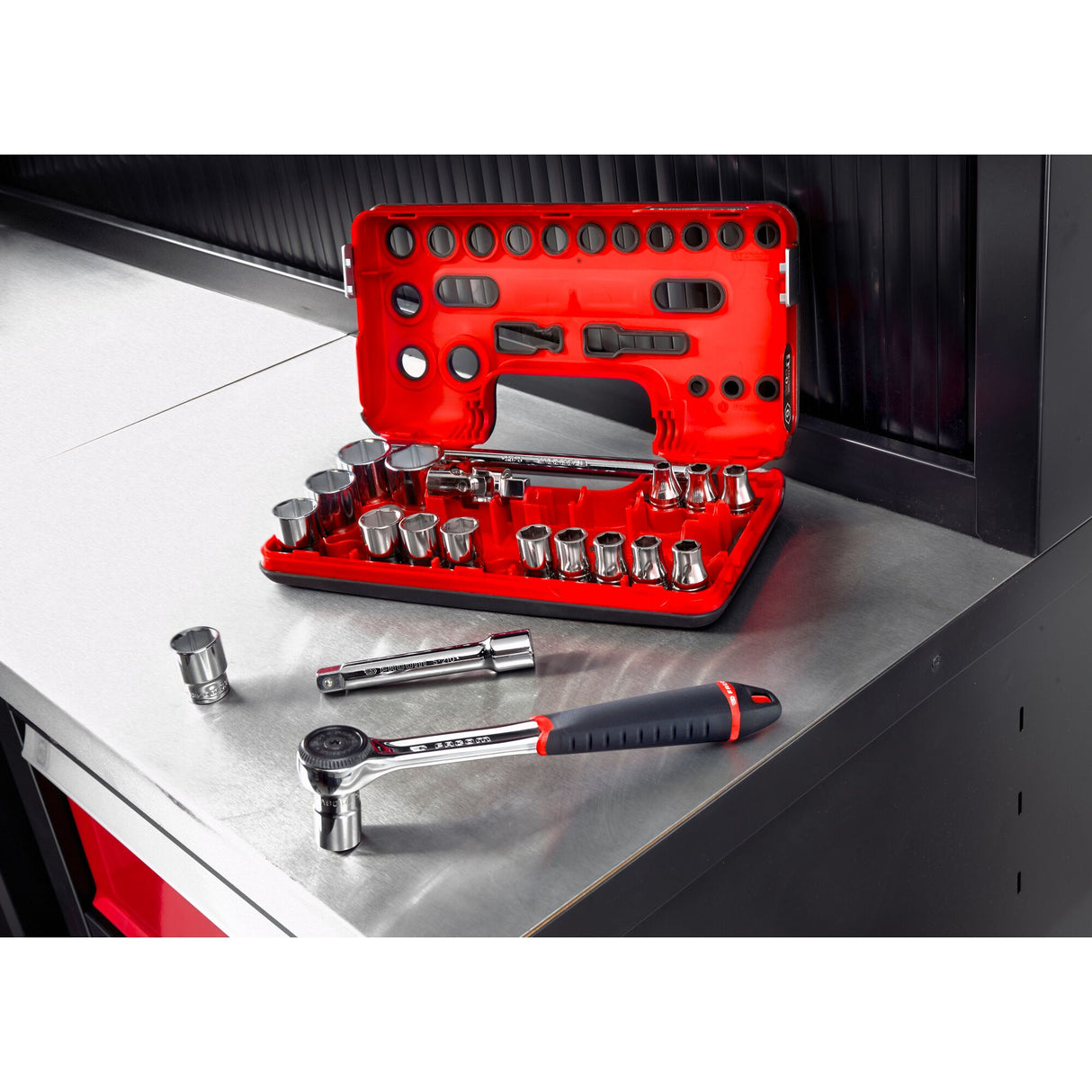 1/2 in. DBOX Performance Round Head Ratchet & Socket Set (21 pc.)