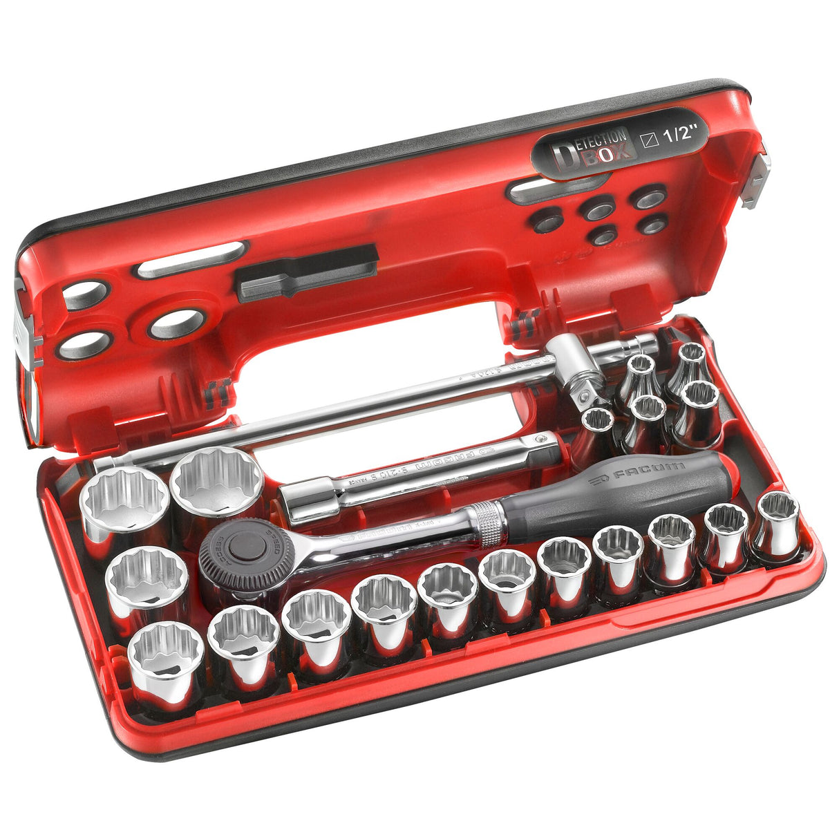 1/2 in. DBOX Twist Handle Ratchet & Socket Set (22 pc.)