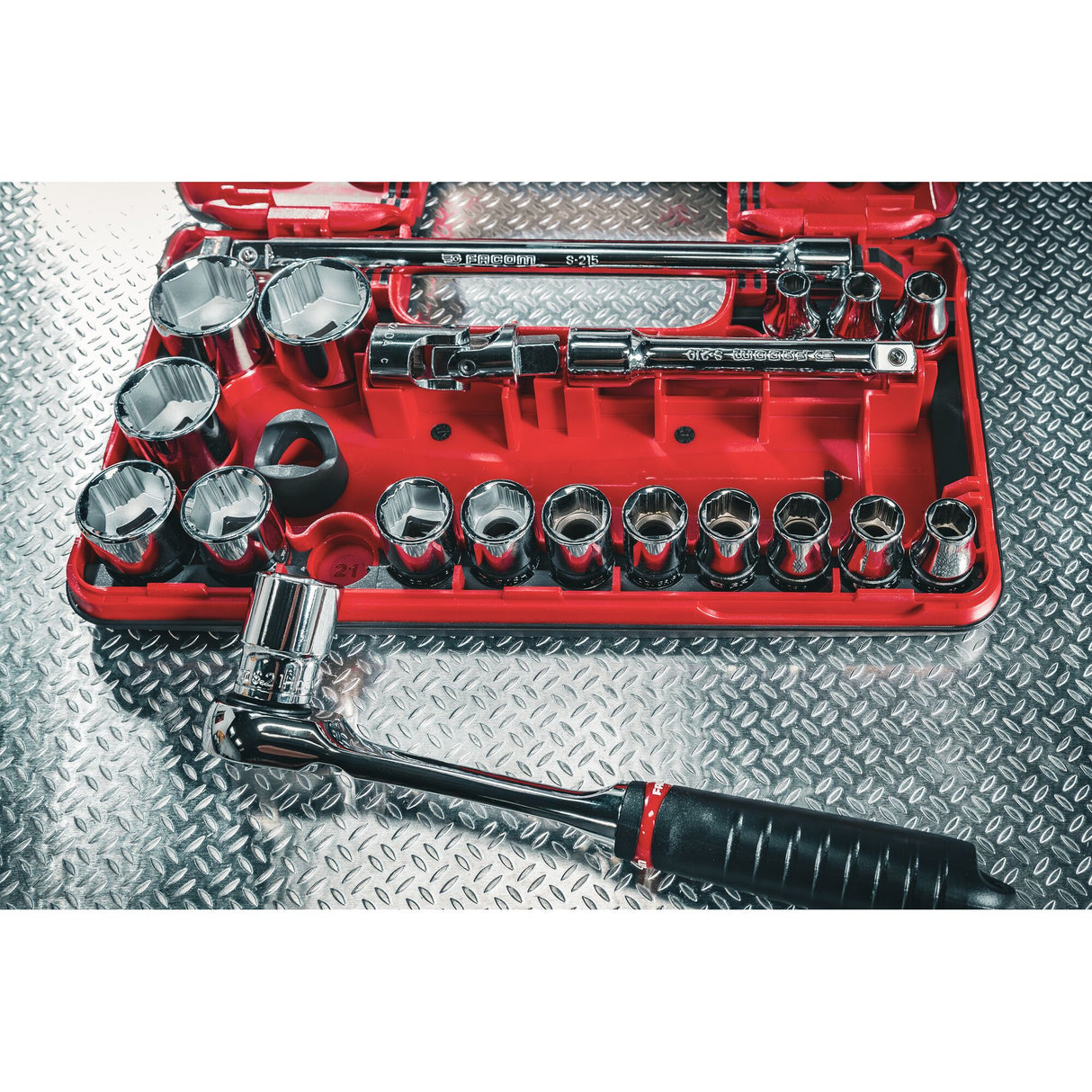 1/2 in. 6-point OGV® Grip Socket Set in Detection Box (21 pc.)