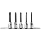 1/2 in. Drive Bits for Spline Socket Head XZN Long Bits Set, 6 to 14 mm (5 pc.)