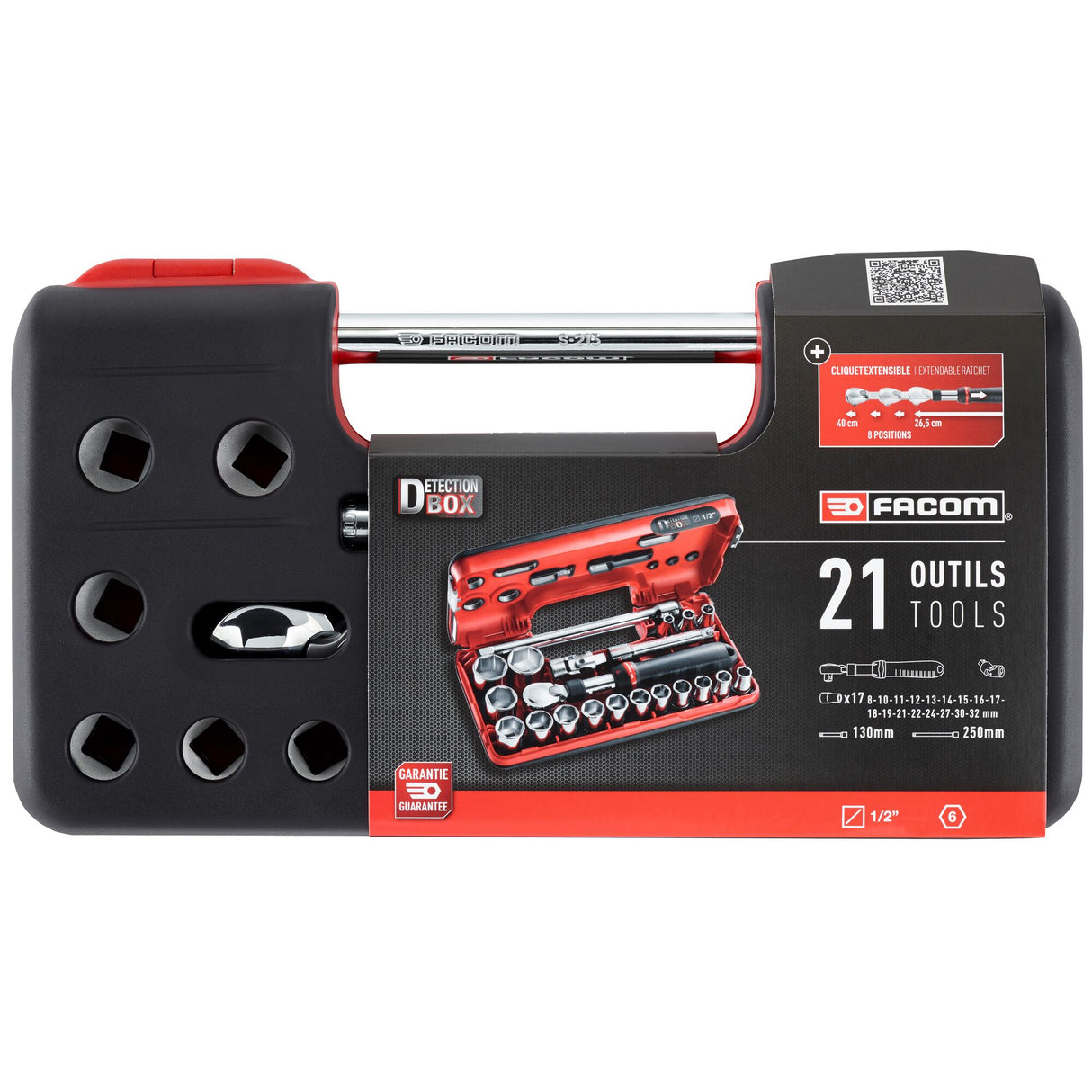 1/2 in. DBOX Socket Set With Extendable Ratchet (21 pc.)