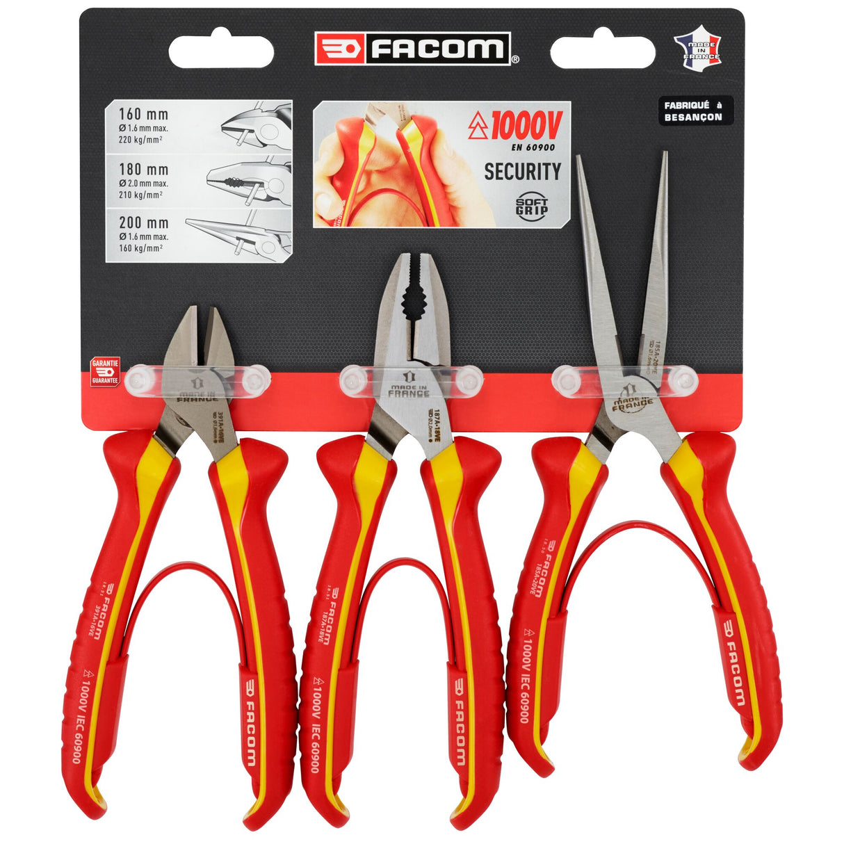 VDE Pliers Set (187.18AVE - 391A.16VE - 185A.20VE) (3 pc.)