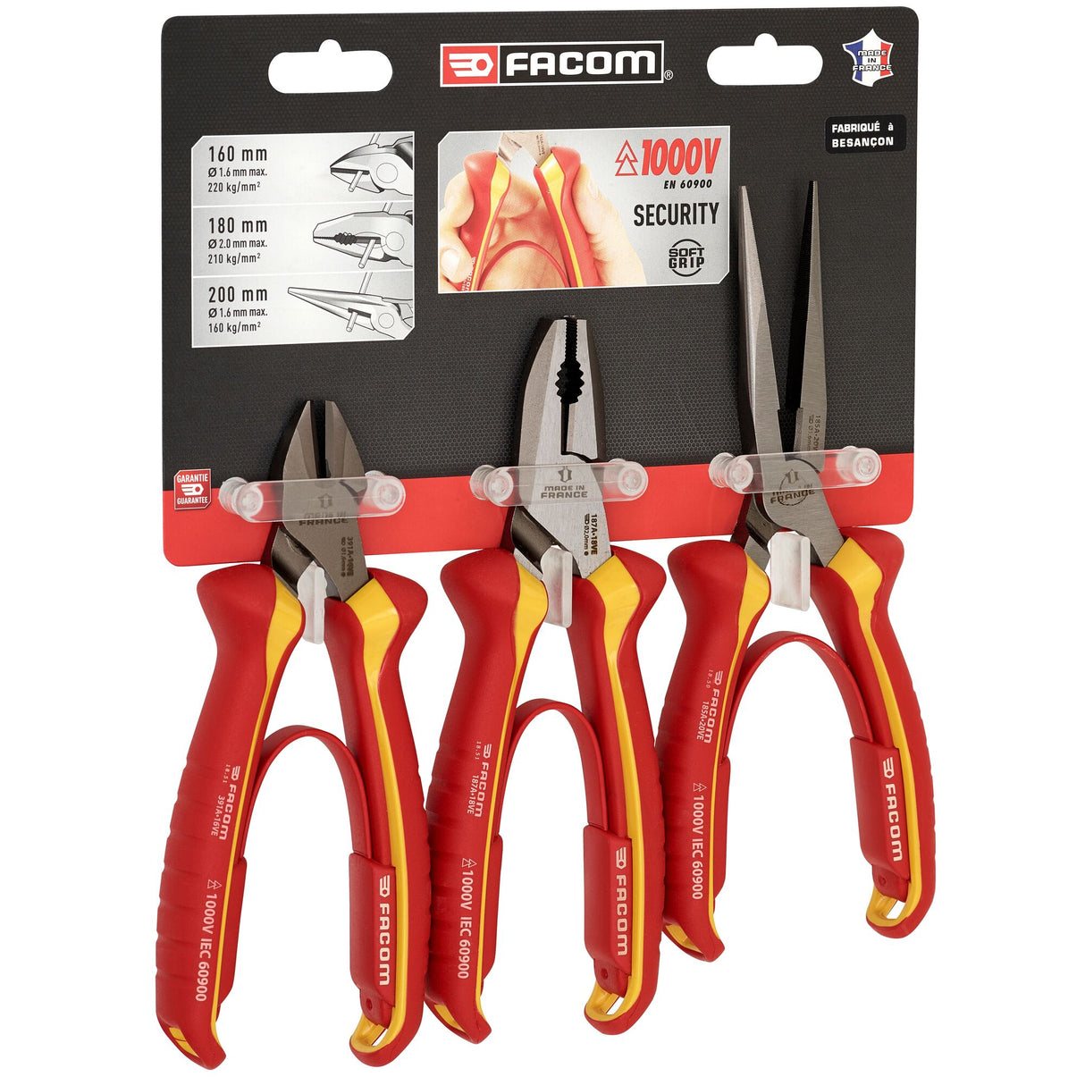 VDE Pliers Set (187.18AVE - 391A.16VE - 185A.20VE) (3 pc.)