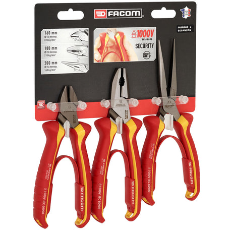 VDE Pliers Set (187.18AVE - 391A.16VE - 185A.20VE) (3 pc.)