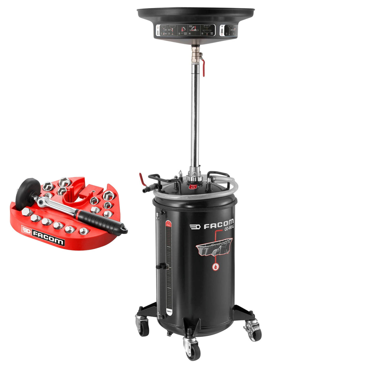 Récupérateur d'huile 80L & coffret kit de vidange