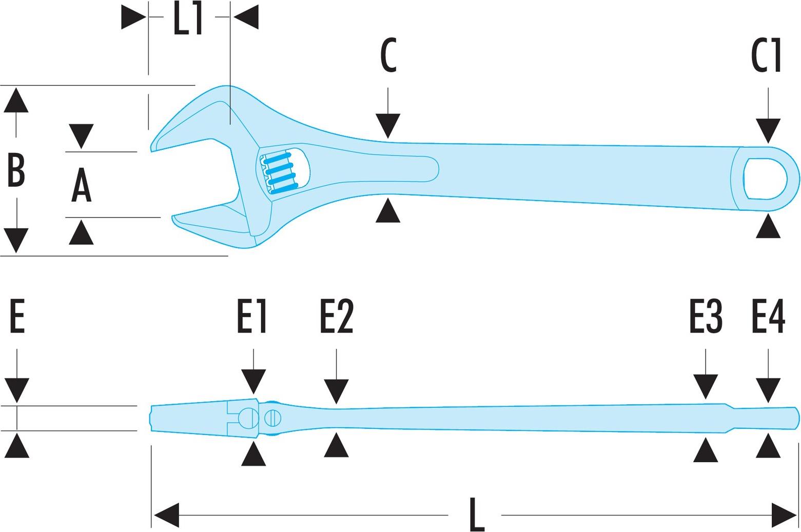 FACOM 113A.12C LLAVE INGLESA CROMADA 34 MM